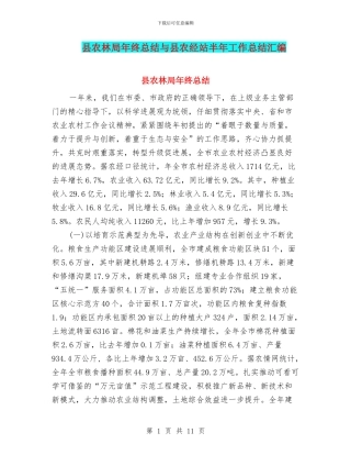 县农林局年终总结与县农经站半年工作总结汇编
