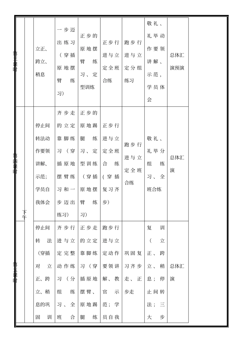 军训计划课程安排表_第2页