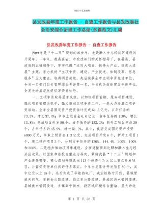 县发改委年度工作报告