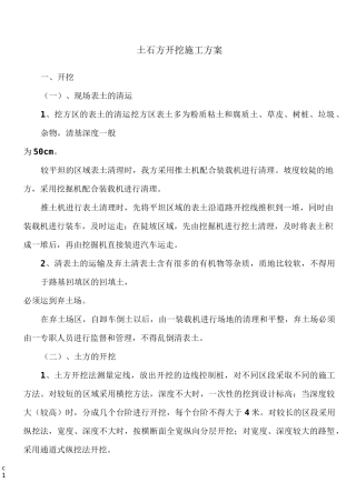 土石方开挖施工方案54861