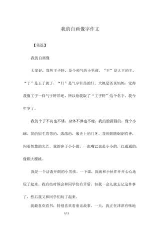 我的自画像500字作文