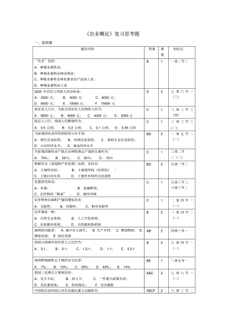 农业概论复习思考题