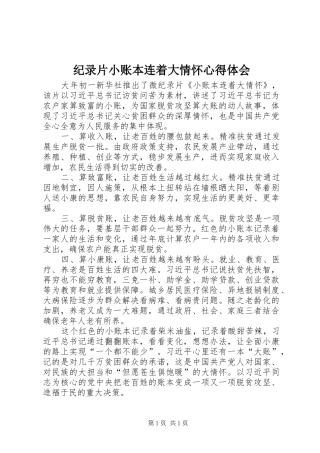 纪录片小账本连着大情怀心得体会