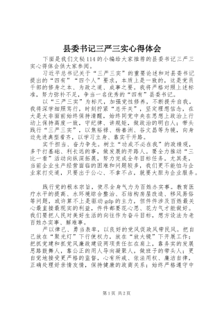 县委书记三严三实心得体会