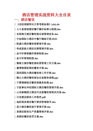 酒店管理的目录