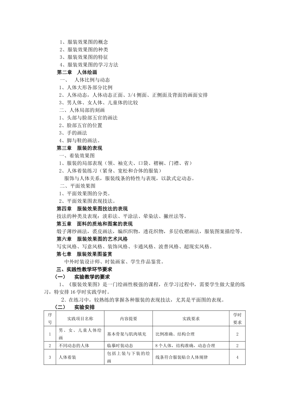 服装教学大纲_第3页