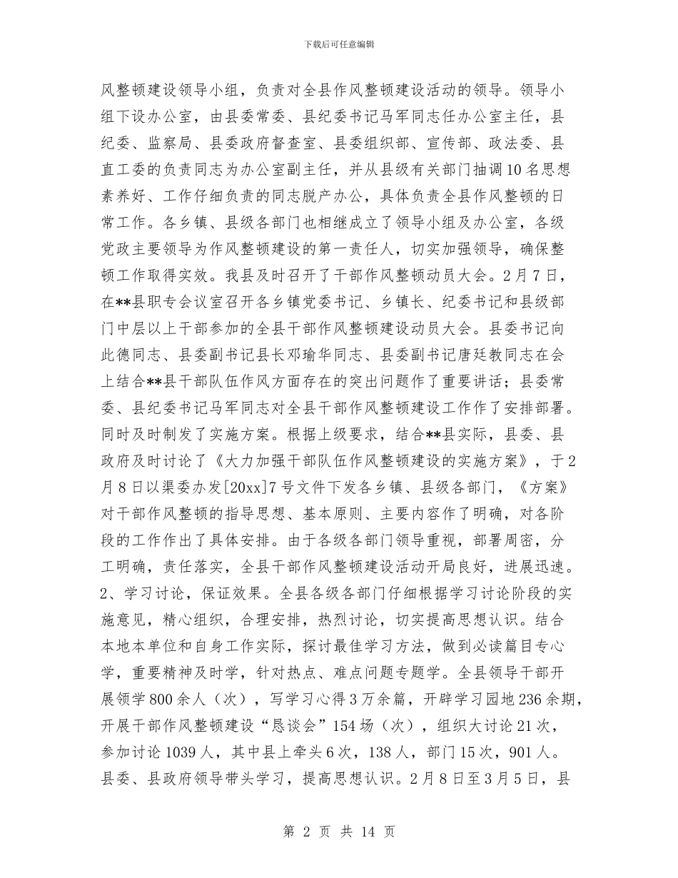 县干部作风整顿建设工作总结与县干部培训工作目标汇编_第2页