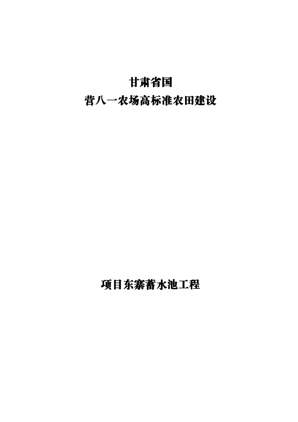 农场高标准农田建设施工方案_第1页