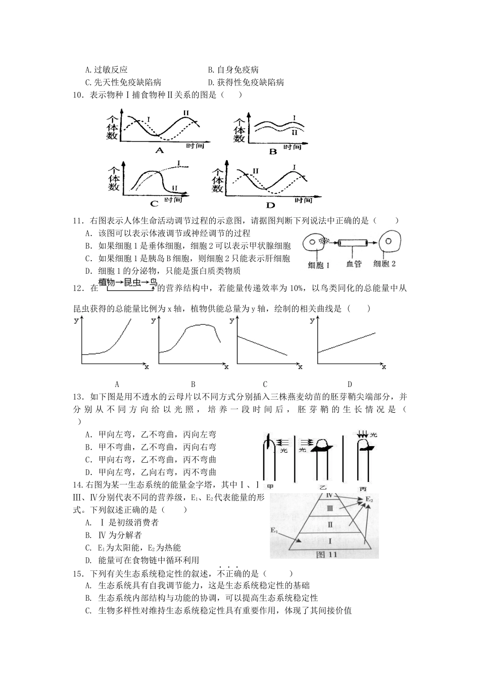 生物必修三测试卷_第2页