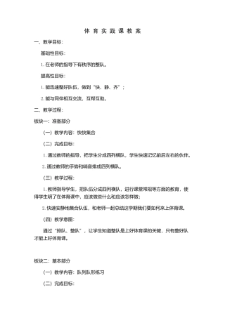 体育课课堂常规课