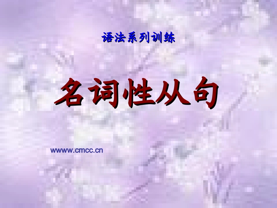 语法系列训练----名词性从句_第1页