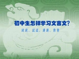 语文中考复习专题课件：文言文阅读
