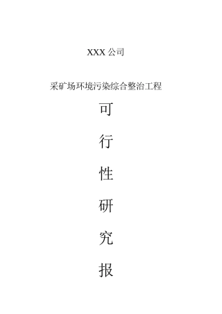 xxxx采矿场环境污染综合整治工程可行性研究报告
