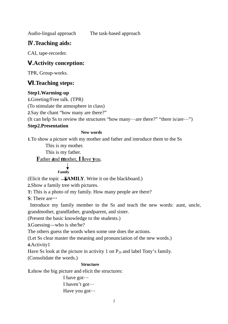 外研版七年级上Module4MyfamilyUnit1教案_第2页