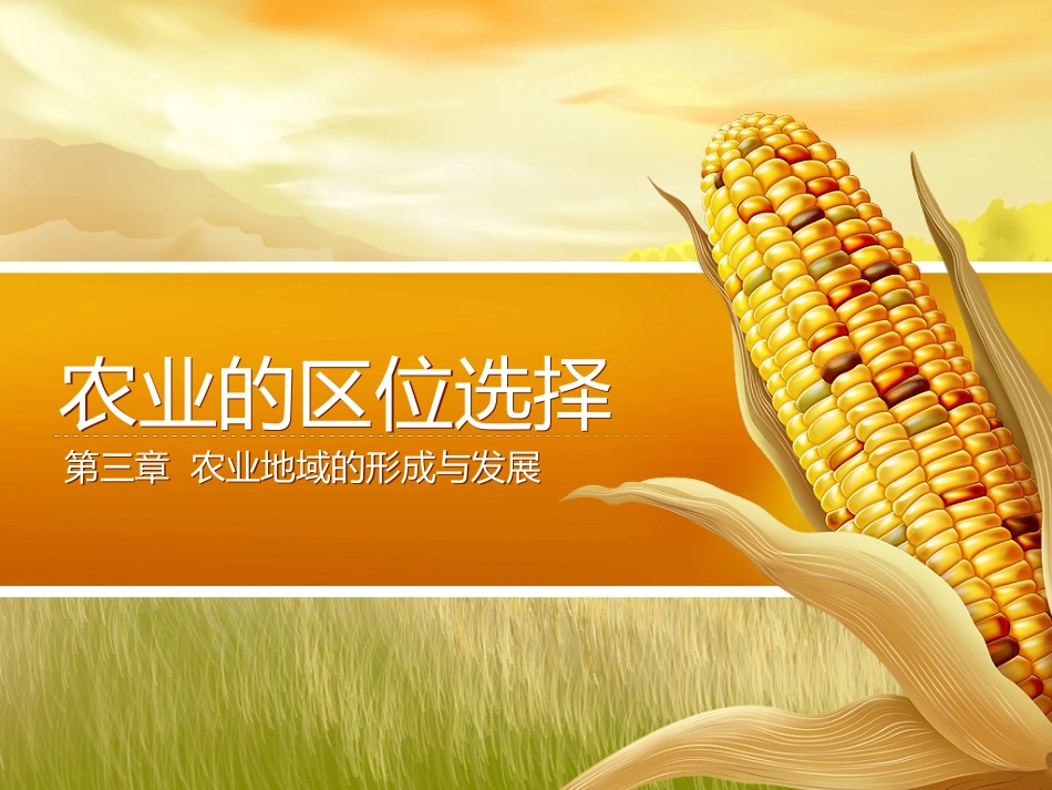 【原创】创新课件第二版高中地理同步教学精品课件：必修231农业的区位选择（34张）_第1页