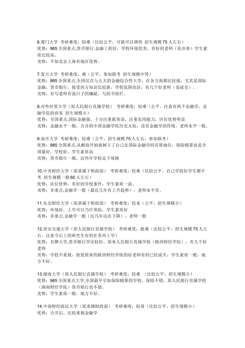 金融学18所大学简况与报考难易的比较_第2页