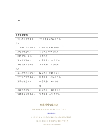 包装印刷包装材料专业基础知识