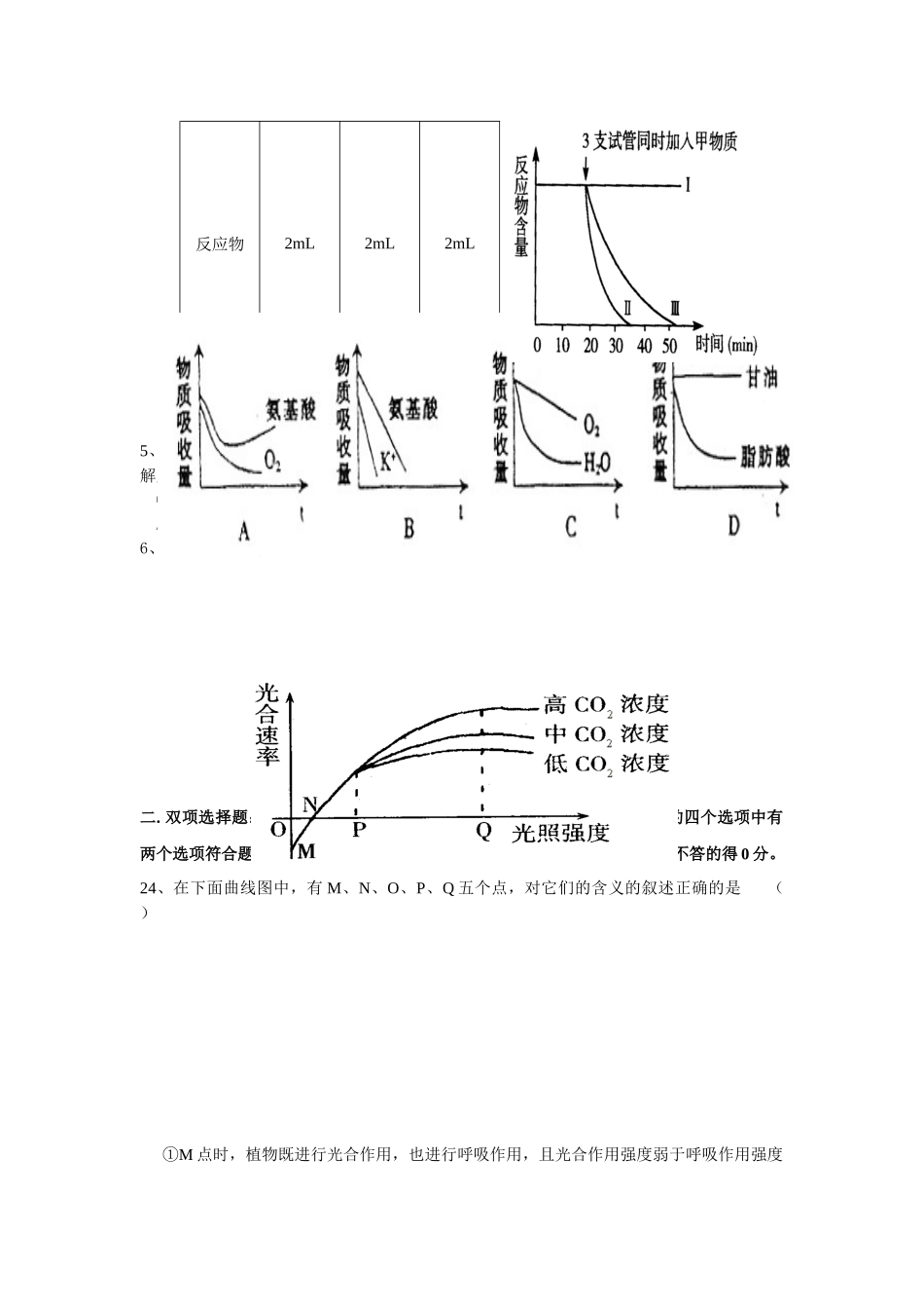生物必修一测验题(XXXX0902月考)_第2页