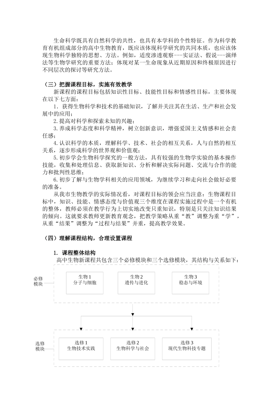 齐齐哈尔市普通高中新课程生物学科教学指导意见_第2页