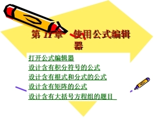 第11章WORD使用公式编辑器