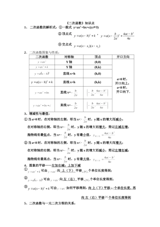 二次函数的知识点