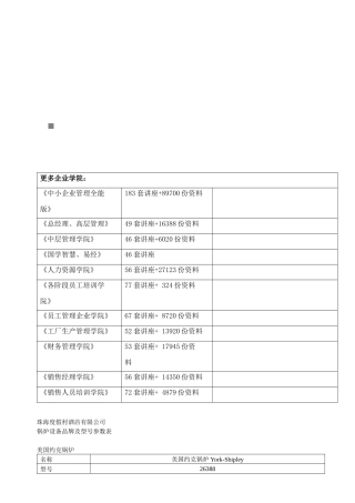 珠海某酒店公司锅炉设备品牌及型号参数表