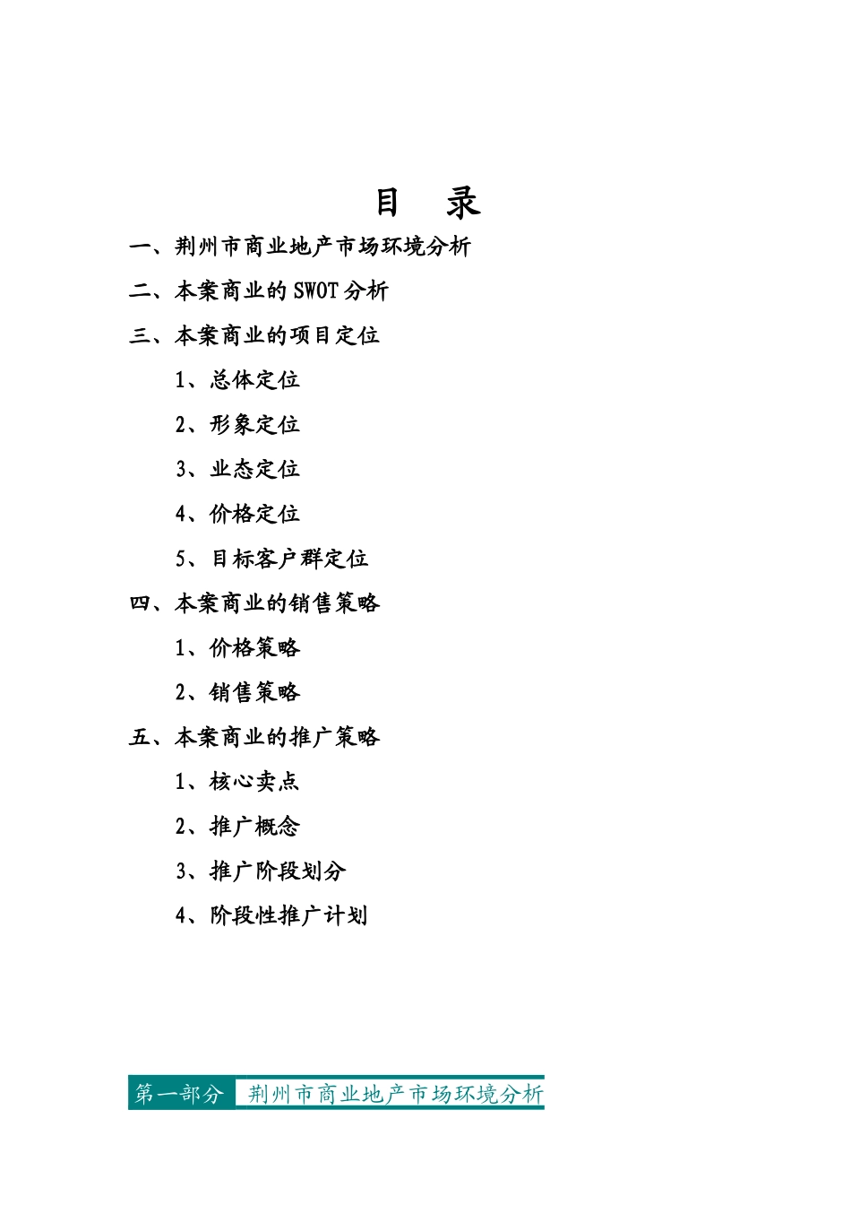 湖北荆州景湖商业地产项目策划案_第2页