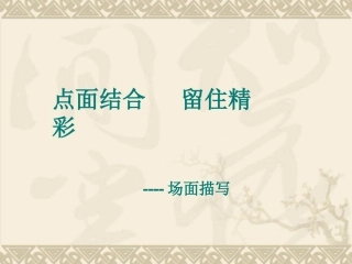点面结合场面描写