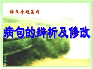 病句的辨析及修改