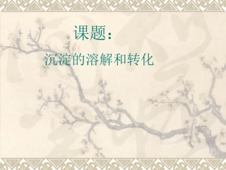 沉淀的溶解和转化公开课课件