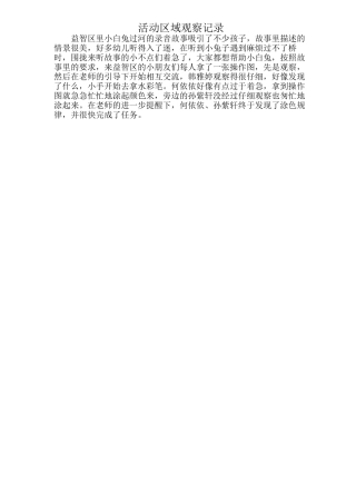 益智区域观察记录