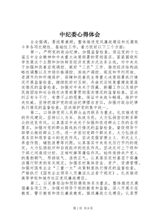 中纪委心得体会