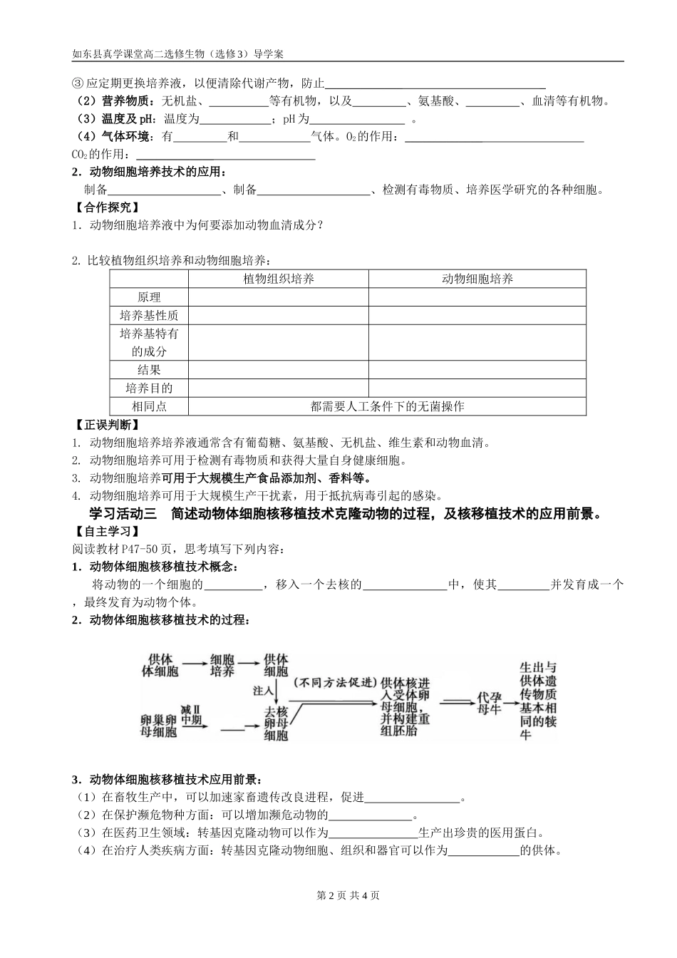 动物细胞培养核移植选修_第2页