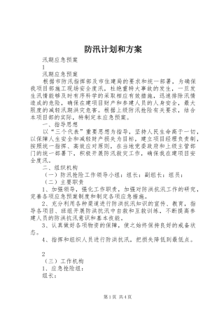 防汛计划和方案 