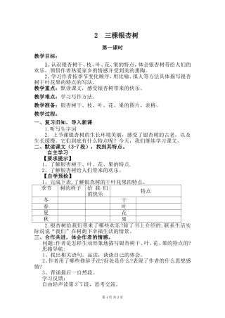 三棵银杏树第二课时