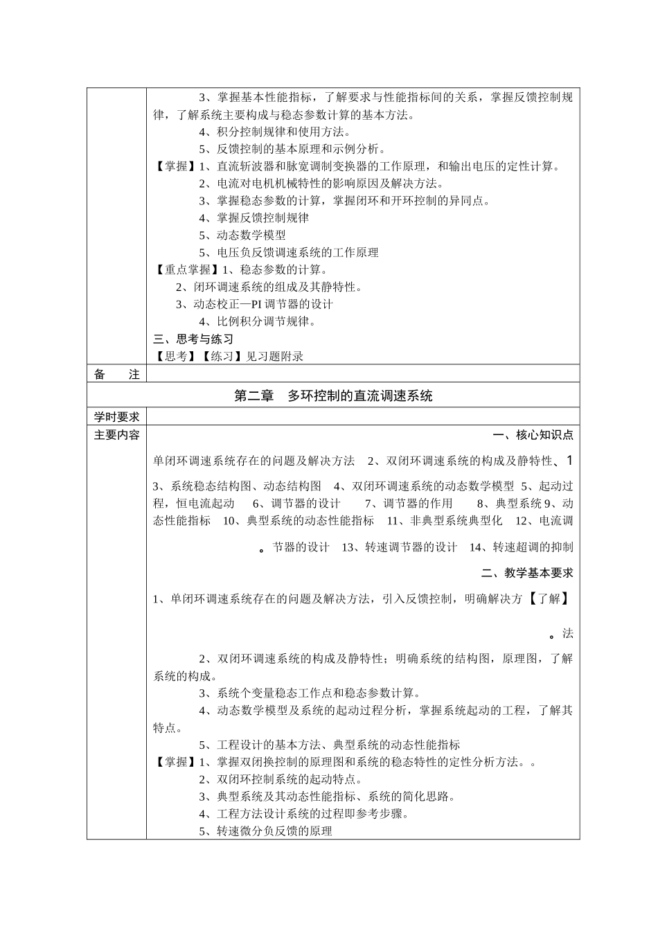 电力拖动自控系统课程教学基本要求_第2页
