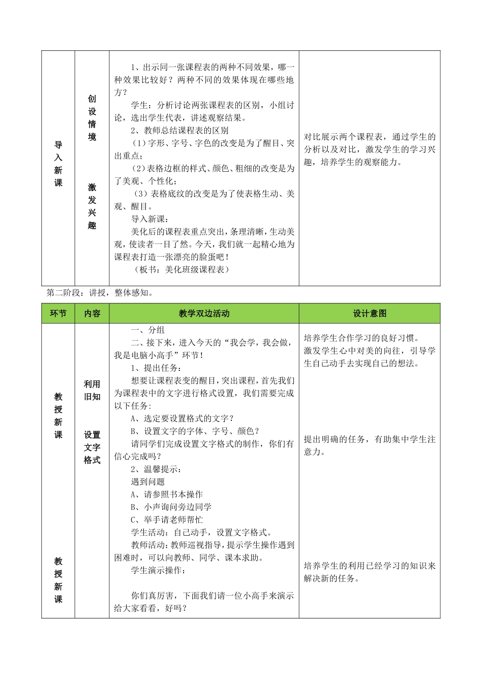 美化班级课程表（教案）_第2页