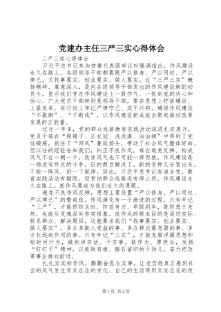 党建办主任三严三实心得体会