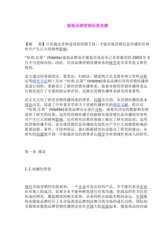 服装品牌营销信息传播(1)