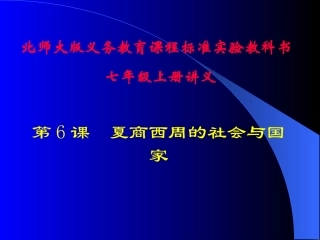 第6课夏商西周的社会与国家讲义
