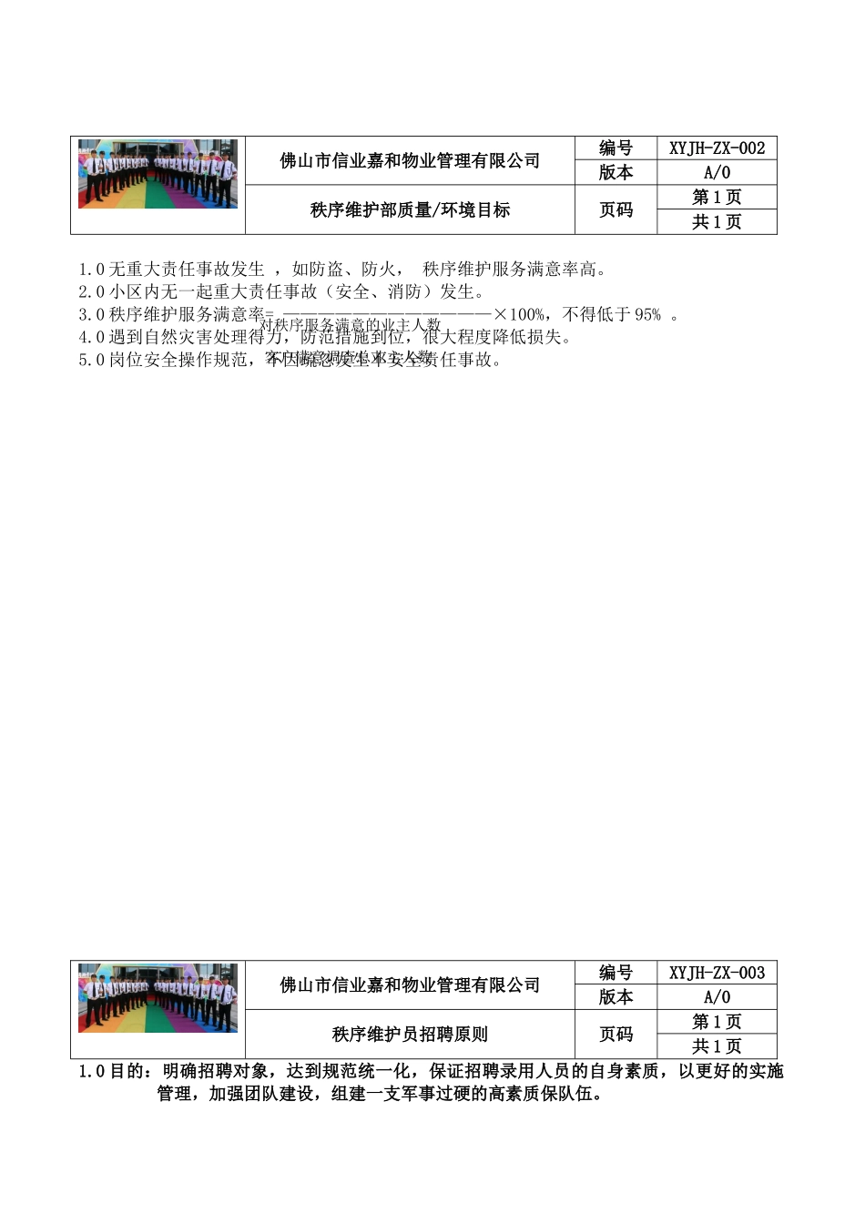 某某物业管理有限公司秩序维护部组织架构_第2页