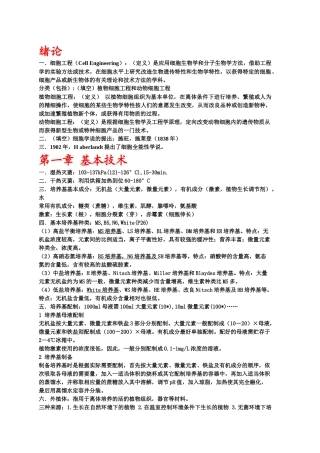 细胞工程考试总结