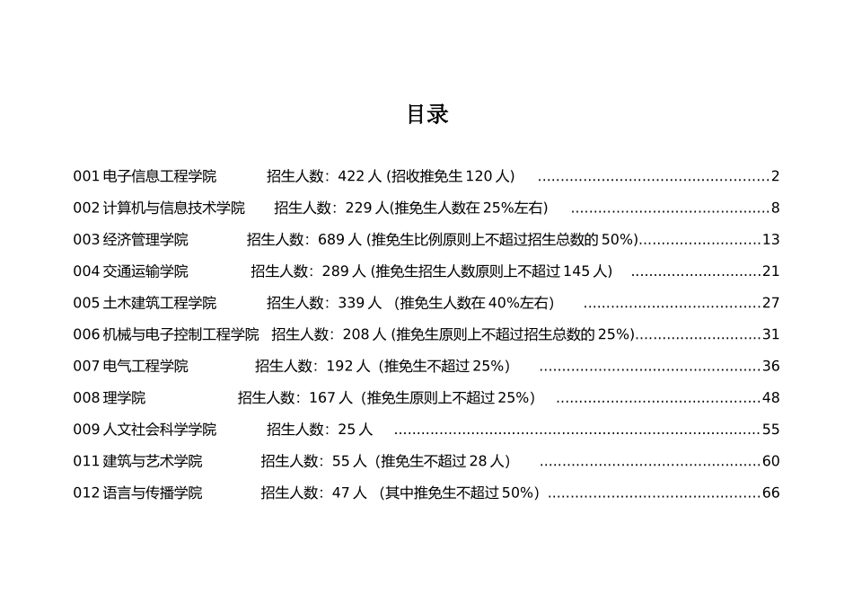 北京交通大学XXXX年硕士研究生招生专业目录_第1页
