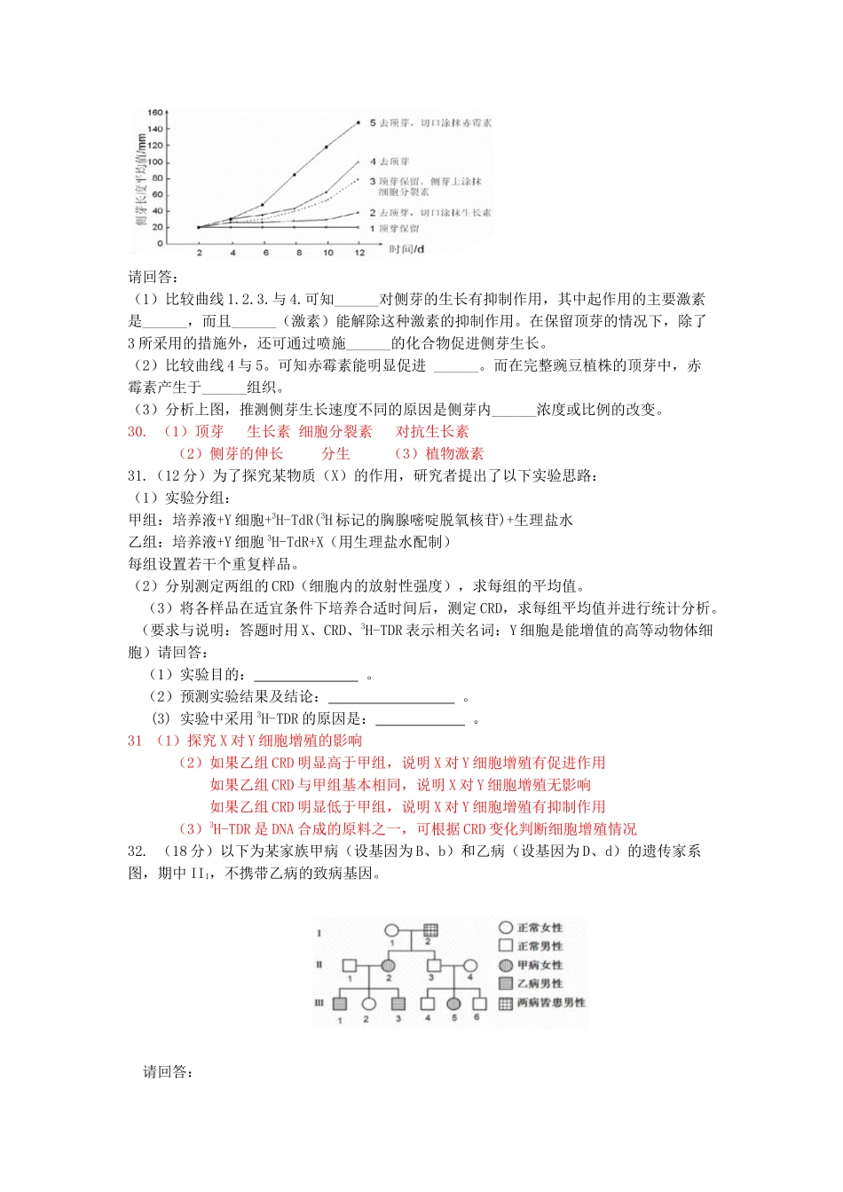 XX年浙江高考生物试题及答案_第2页