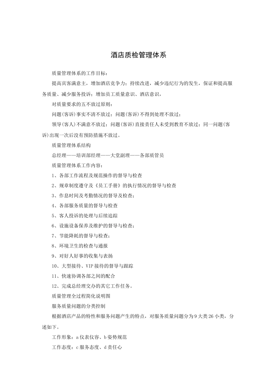 酒店质检管理体系（11P）_第1页