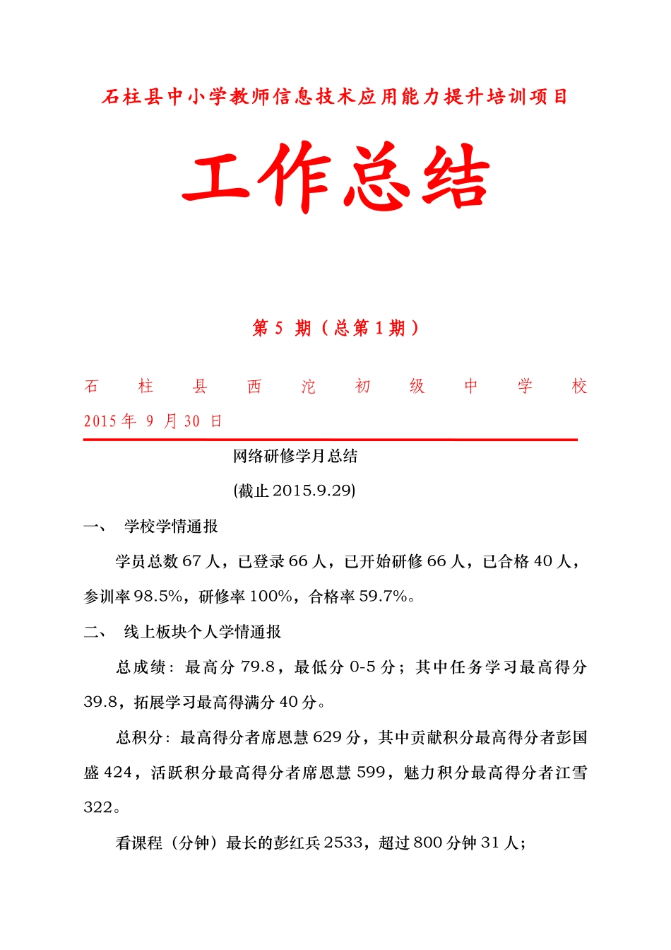 信息技术培训学月总结_第1页