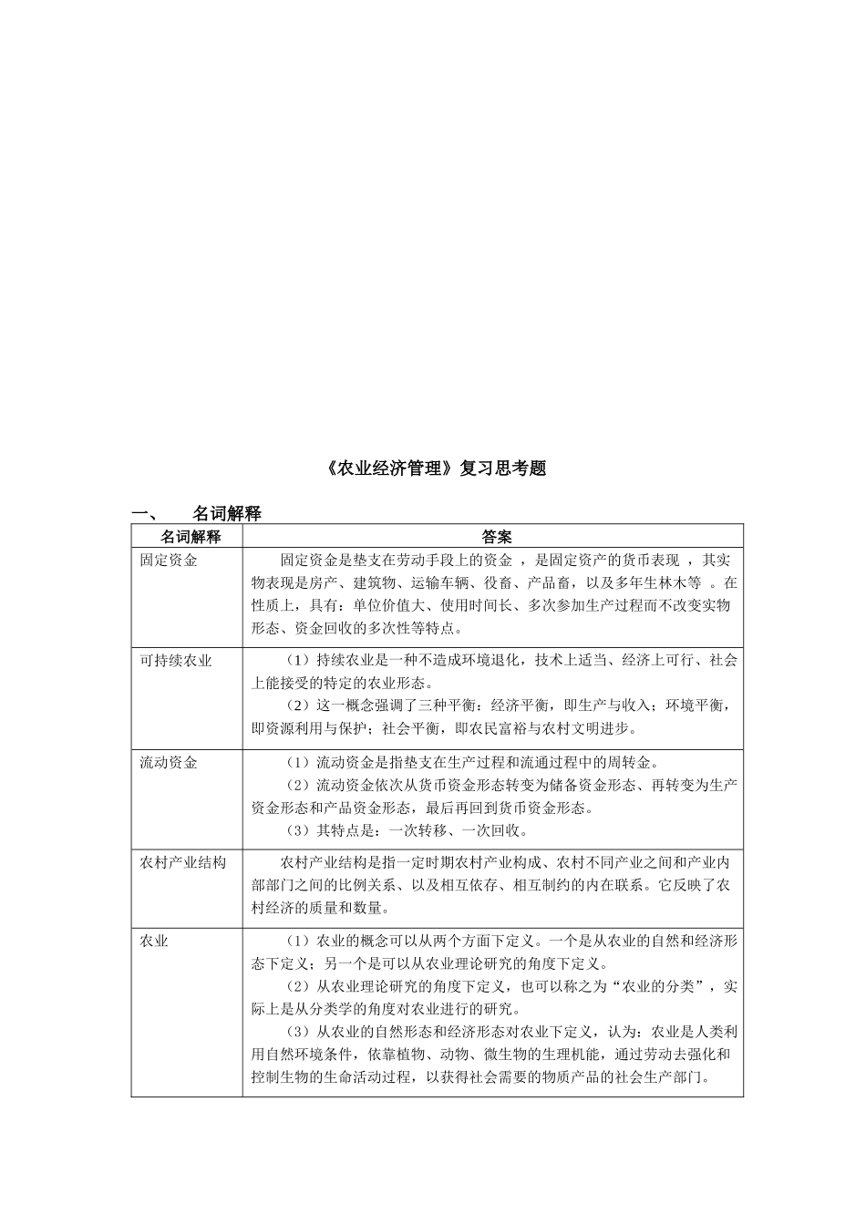 农业经济管理基础知识考试题_第1页
