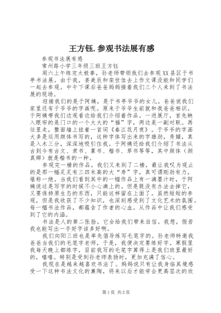 王方钰.参观书法展有感
