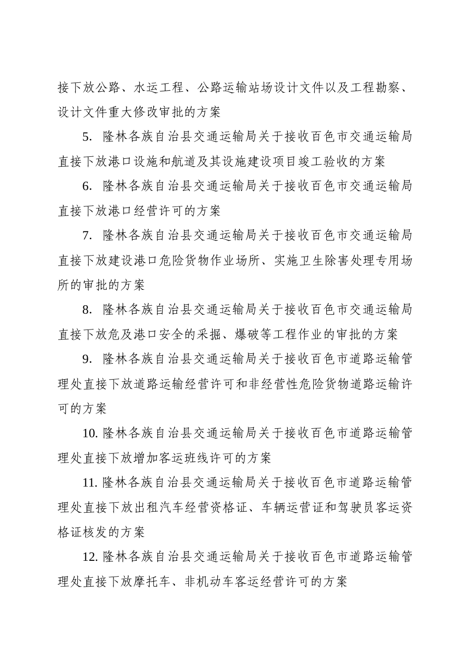 隆林各族自治县交通运输局关于接受行政审批项目下放方_第2页