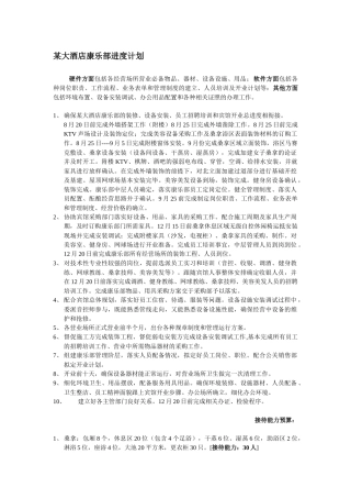 某大酒店康乐部进度计划